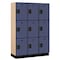 Salsbury Industries 3 Tier Designer Locker, 54"Wx76"Hx18"D, 9 Door, Blue 18-23368BLU - alternate 1
